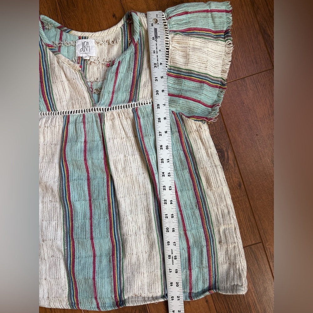 Women's Anthropologie dRA Striped frayed sleeve boho top. Size Small - Picture 7 of 7